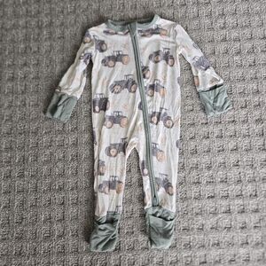 Tractor Print Kids One Piece Convertible Zippy Sleeper